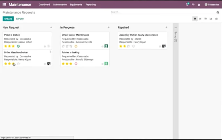 odoo maintenace service for business