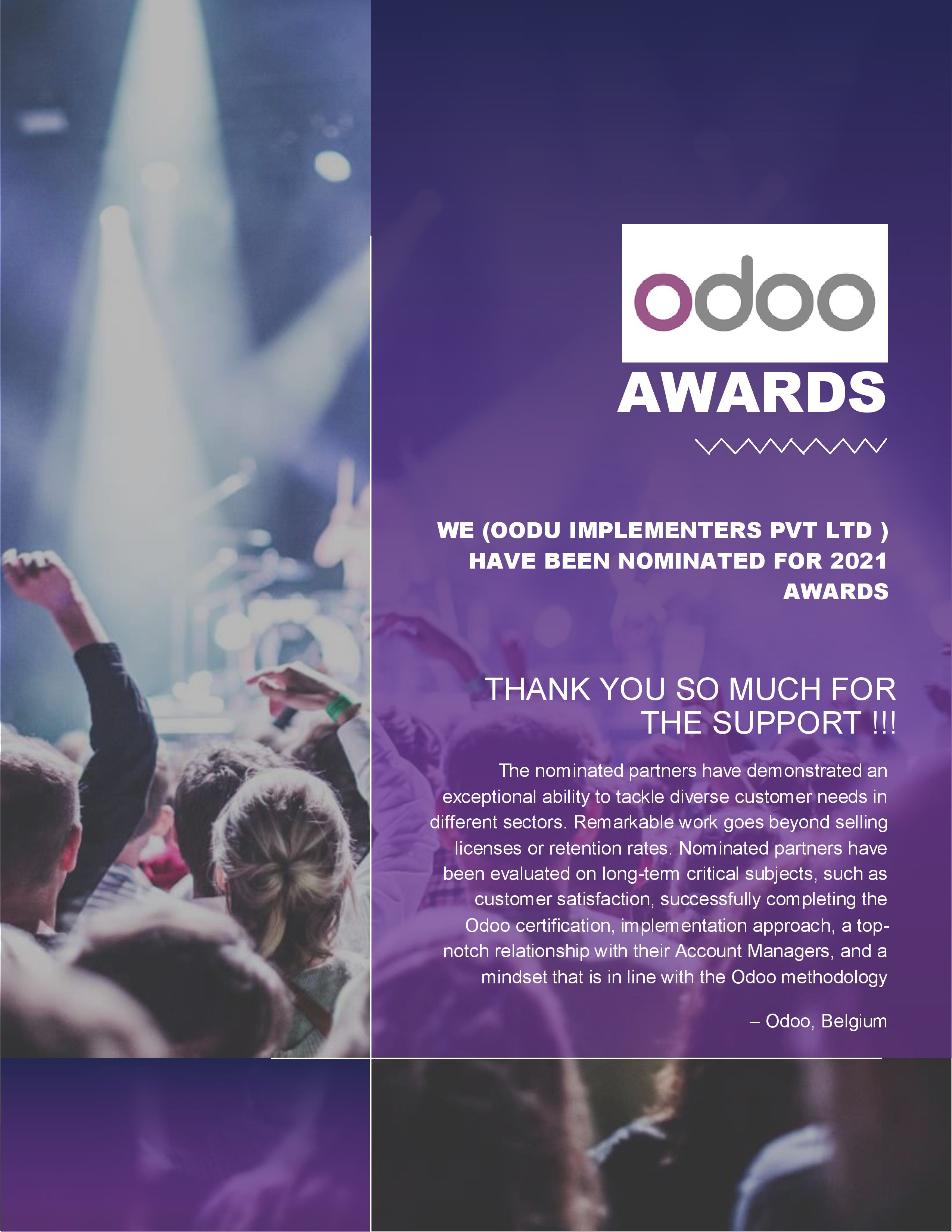 odoo ERP solutions nominated for Awards 2021